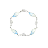 Enamelled Pale Blue Leaf Bracelet