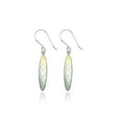 Enamelled Long Pinecone Pale Grey Leaf Earrings Limited Edition