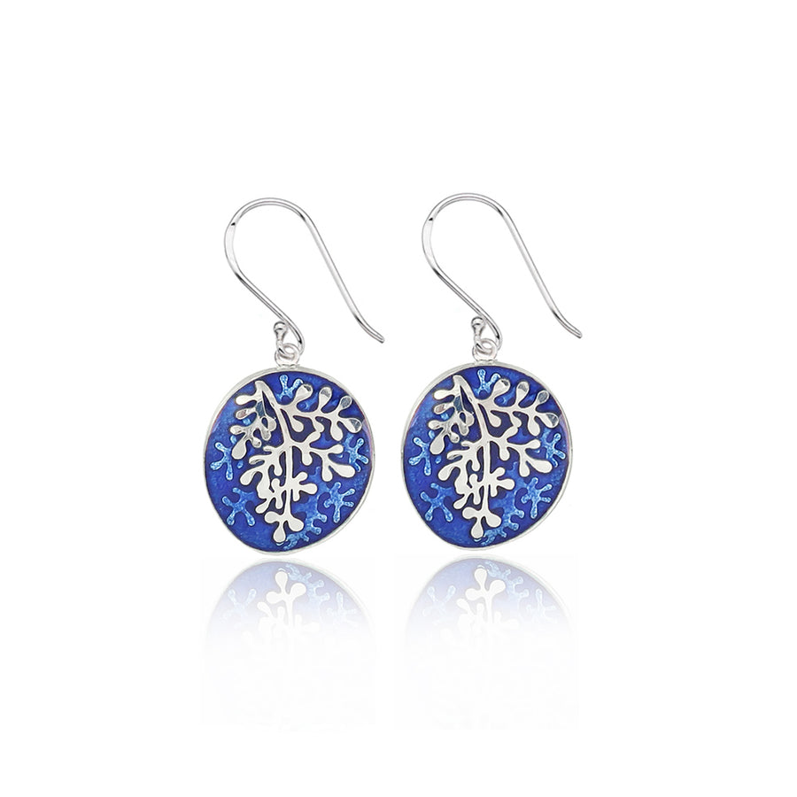 Enamel Rue Ink Blue Earrings