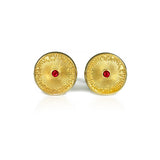 Gold Ruby Diatom Cufflinks