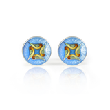 Enamelled Birds In The Tree in Blue