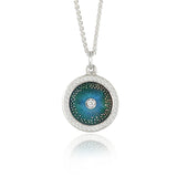 Kingfisher Blue Diamond Diatom Eternity Pendant