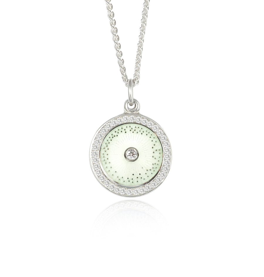 White Diamond Diatom Eternity Pendant