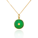Gold Plated Diatom Pendant in Green