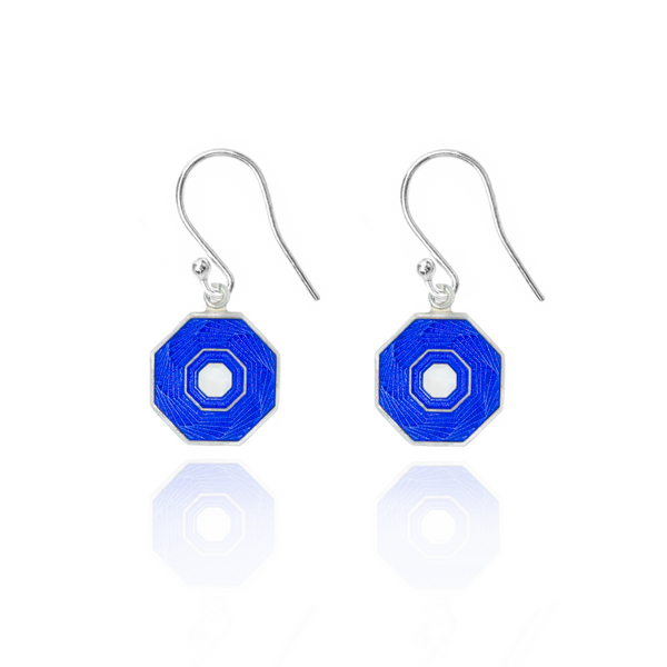 Guilloché Earrings Bright Blue