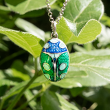 Ladybird Enamelled Green Pendant