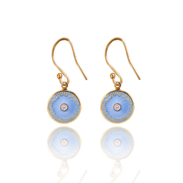 18ct Gold Plated Diamond Diatom Earrings In Lavender