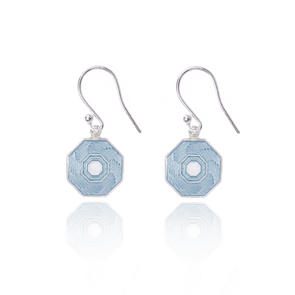 Guilloché Earrings Pale Grey