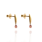 18ct Gold Plated Meadow Drop Earrings Pink Sapphire