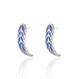 Wheatsheaf Limited Edition Enamel Curve Earrings Royal Blue - Green