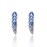 Wheatsheaf Limited Edition Enamel Curve Earrings Royal Blue - Green