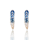 Wheatsheaf Limited Edition Enamel Curve Earrings Kingfisher - Yellow/Green