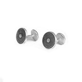 Enamelled Silver Grey Diatom Cufflinks