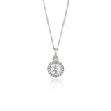 Diamond Halo Eclipse Platinum Pendant