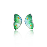 Enamelled Butterfly Green Earrings