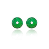 Enamelled Emerald Green Diatom Cufflinks