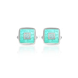 Enamelled Quill Mint Cufflinks