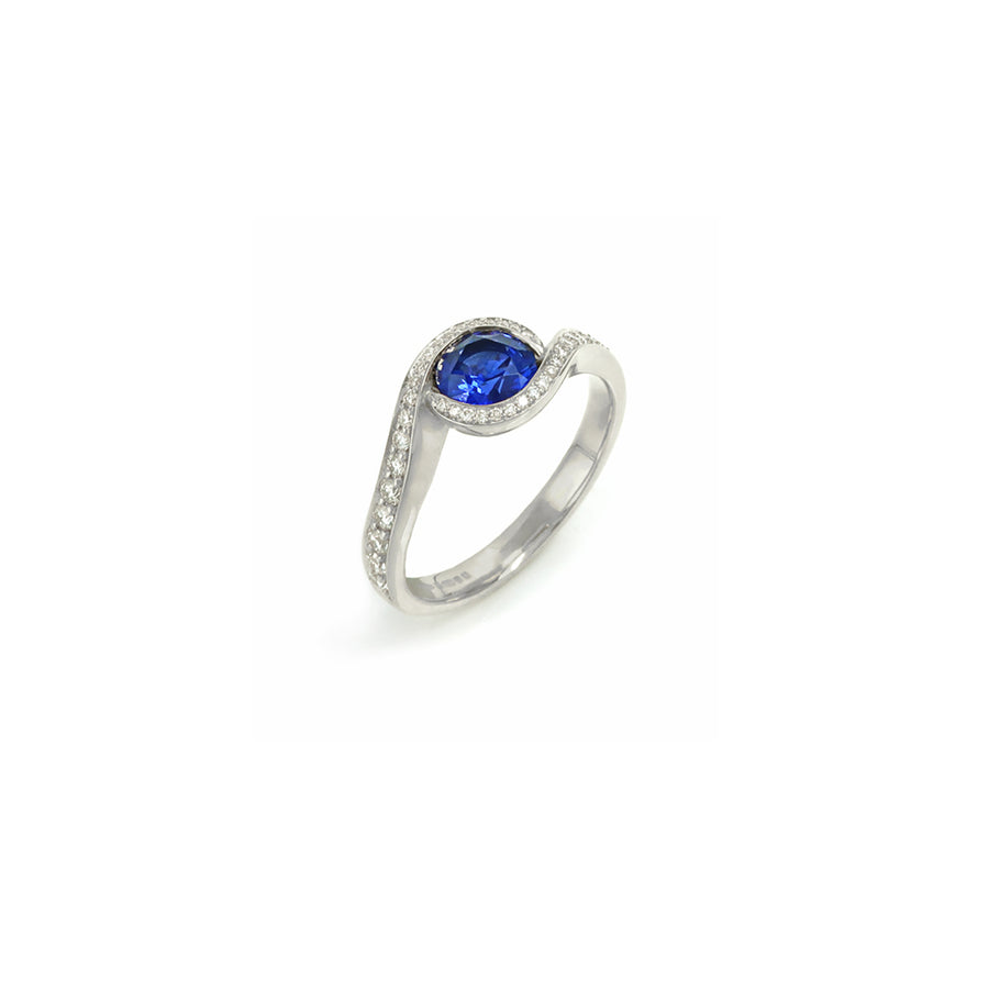Sapphire & Diamond Luna Platinum Ring