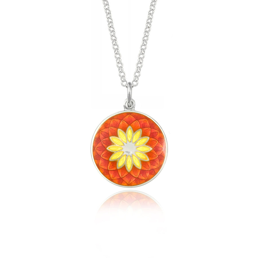 Orange & Yellow Dahlia Necklace