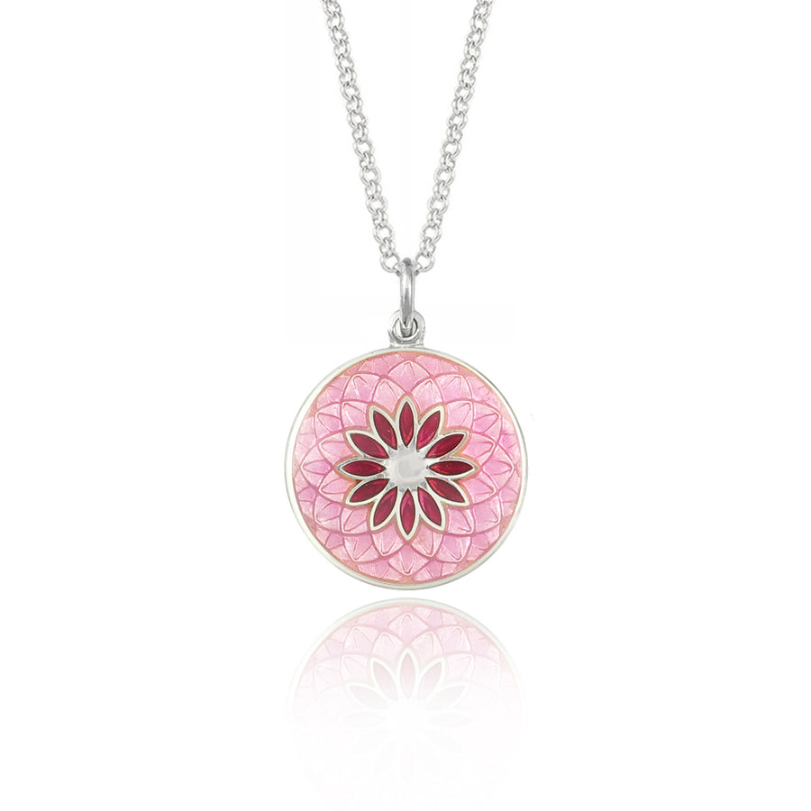 Pink & Raspberry Red Dahlia Necklace