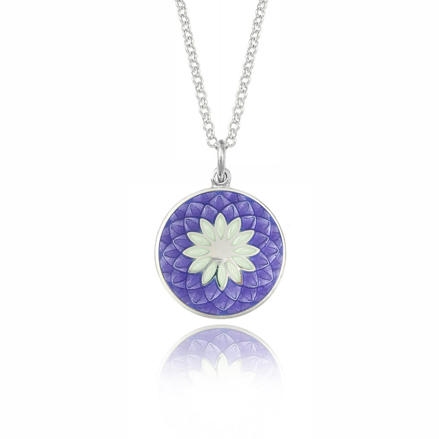 Purple & White Dahlia Necklace