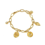 Gold Acorn & Rue Charm Bracelet