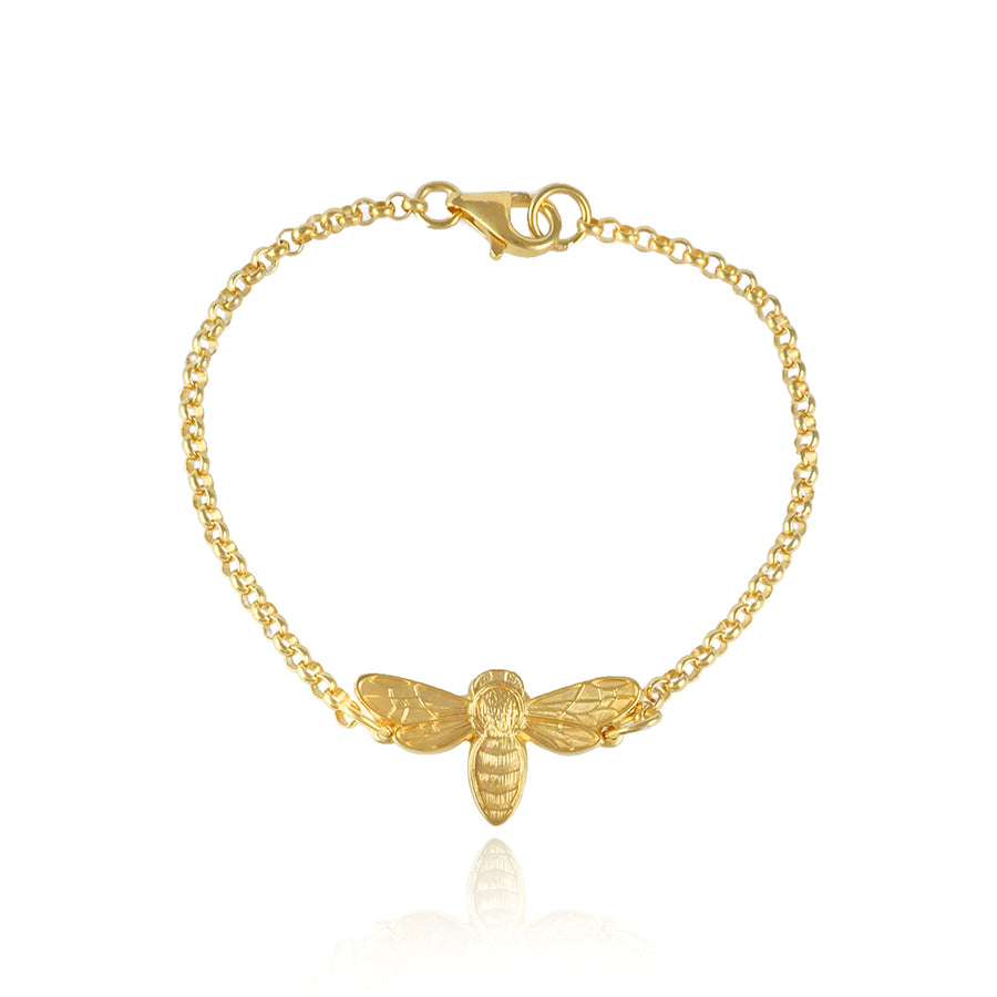 Matte Gold Chunky Bee Charm Bracelet – Loni Paul Jewelry