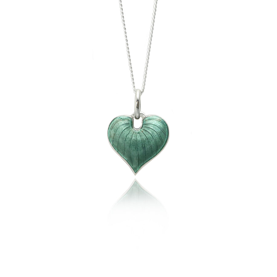Beryl Green Heart Hosta Necklace