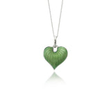 Olive Green Heart Hosta Necklace