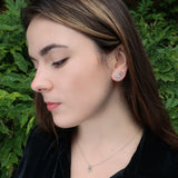 Diamond & Platinum Hydrangea Earrings