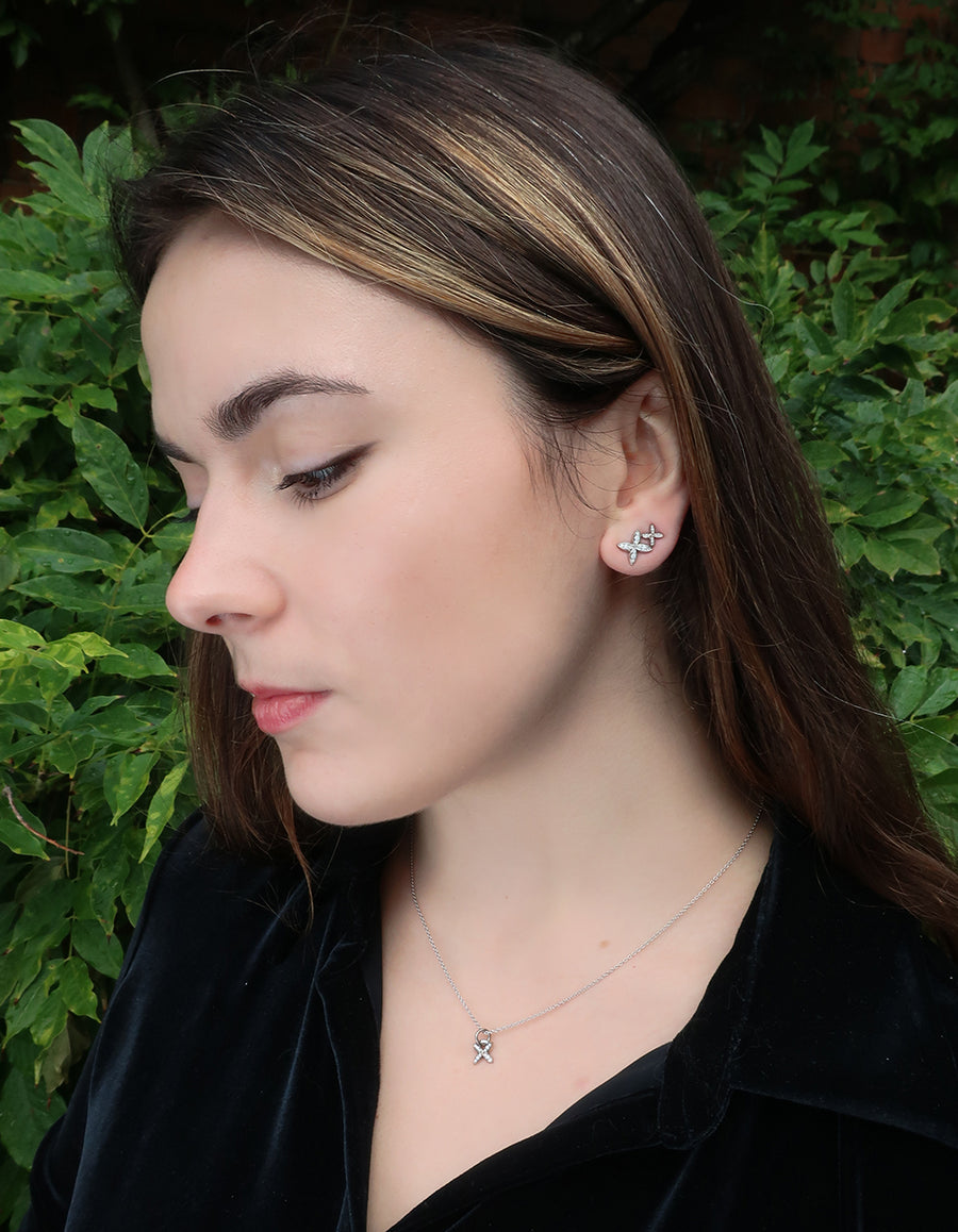 Diamond & Platinum Hydrangea Earrings