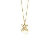 Diamond Hydrangea Gold Pendant