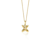 Solitaire Diamond Hydrangea Gold Pendant