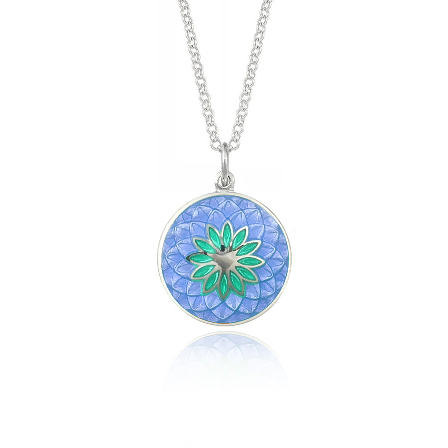 Lavender Blue & Mint Dahlia Necklace