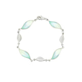 Enamelled Mint & White Leaf Bracelet
