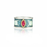 Enamel Ruby Tulip Ring