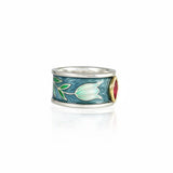 Enamel Ruby Tulip Ring