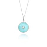 Turquoise Diamond Diatom Pendant