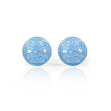 Enamelled Arabesque Pale Blue Cufflinks