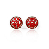 Enamelled Arabesque Red Cufflinks