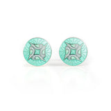 Enamelled Birds In Tree Mint Cufflinks
