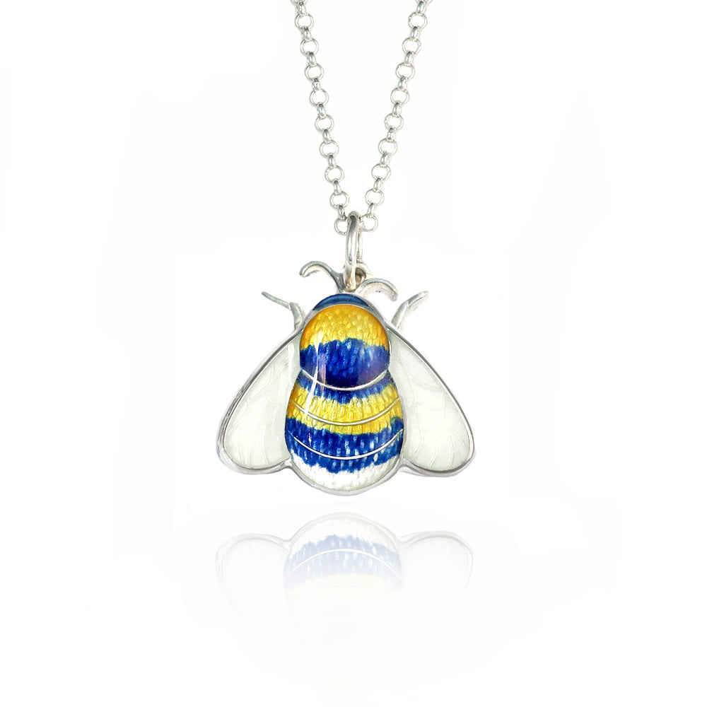 Handmade Enamelled Bumble Bee Pendant by Royal Warrant Fiona Rae Hertfordshire Jeweller 
