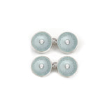 Enamelled Silver Grey Diatom Double Chain Cufflinks