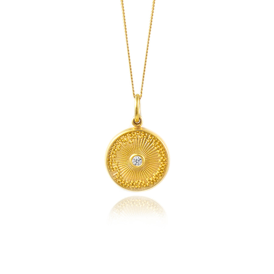 Gold Diamond Diatom Pendant