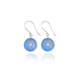 Pale Blue Diamond Diatom Earrings