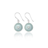 Pale Grey Enamel Diamond Diatom Earrings