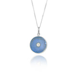 Pale Blue Diamond Diatom Pendant