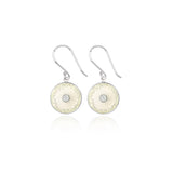 White Enamel Diamond Diatom Earrings