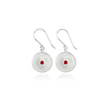 Silver Ruby Diatom Earrings