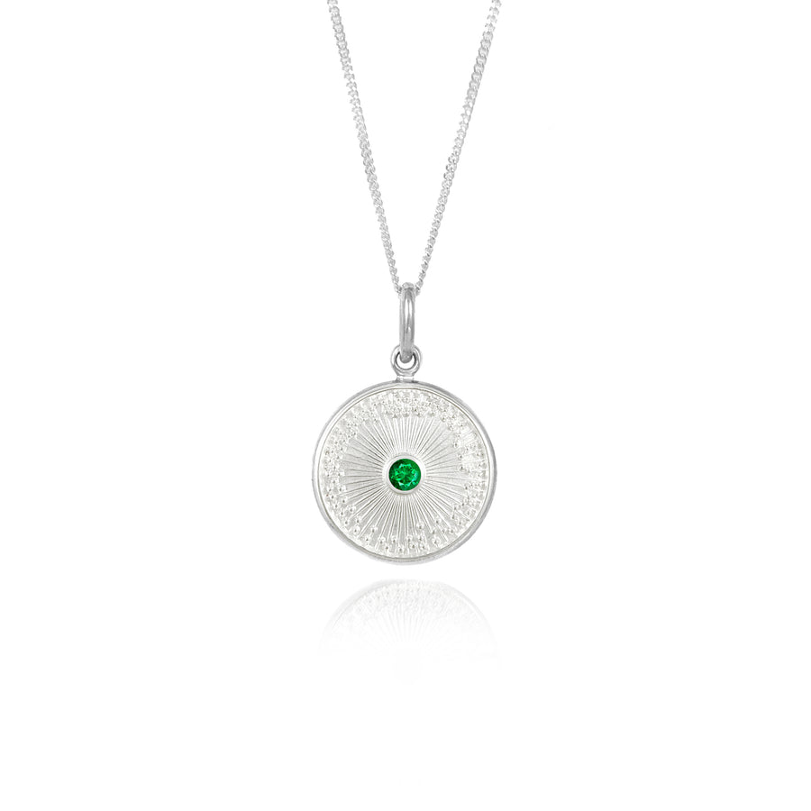 Silver Emerald Diatom Pendant